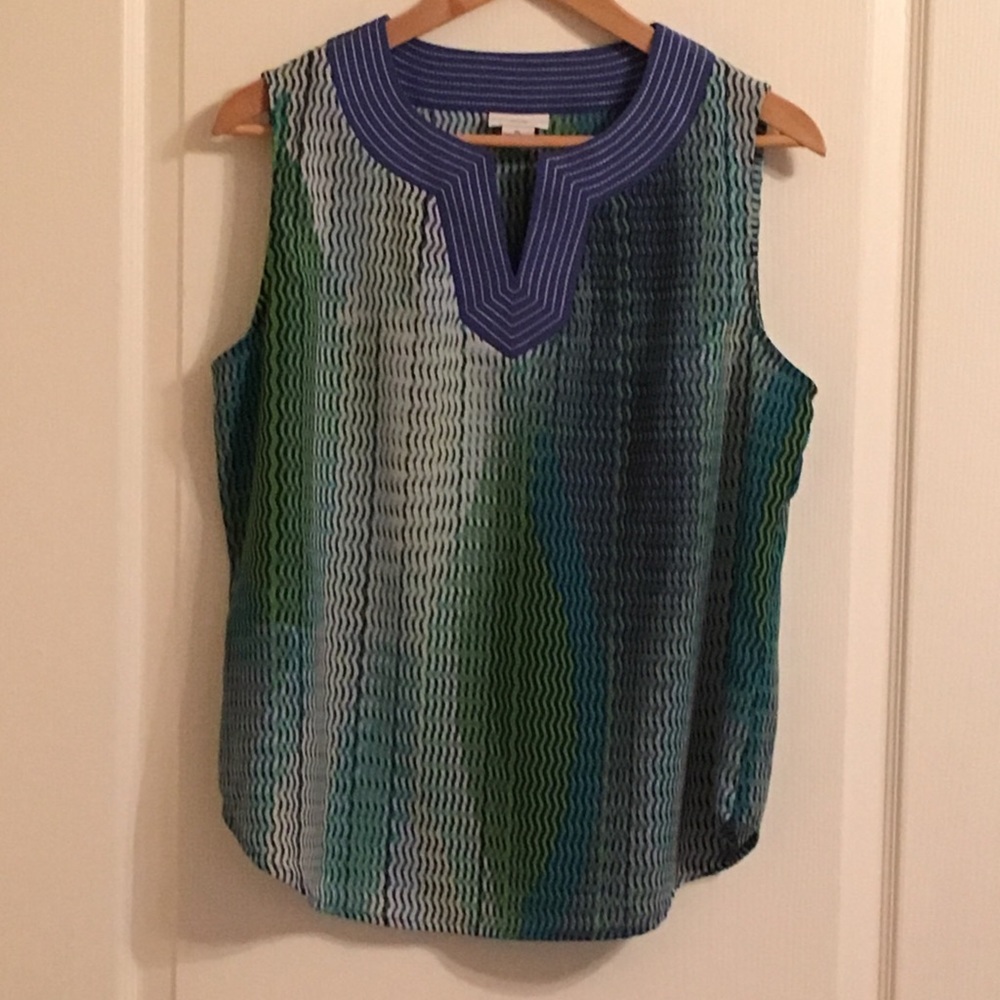 Blue & Green Liz Claiborne PL sleeveless blouse